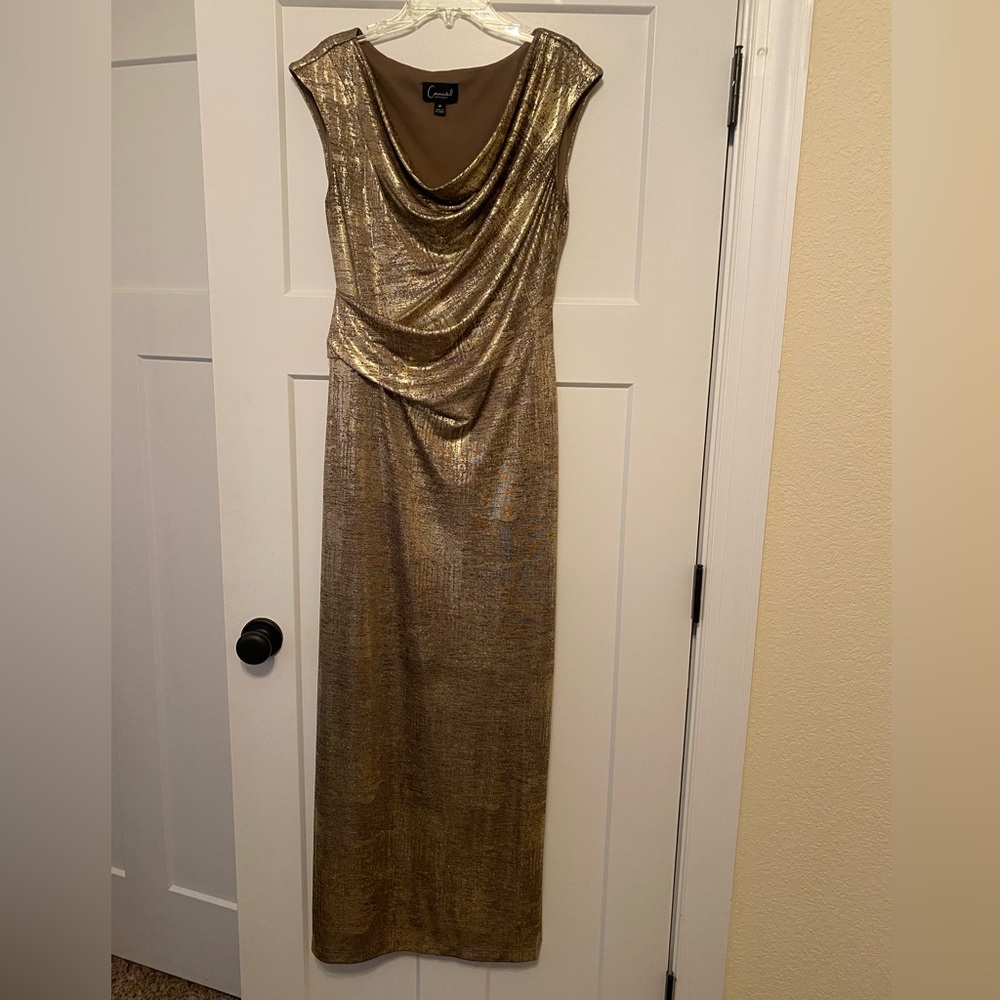 Connected Apparel Gold Maxi Dress